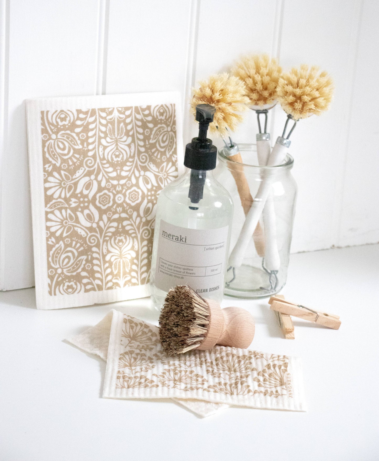 Swedish Dishcloth - Scandi Bloom - Sand