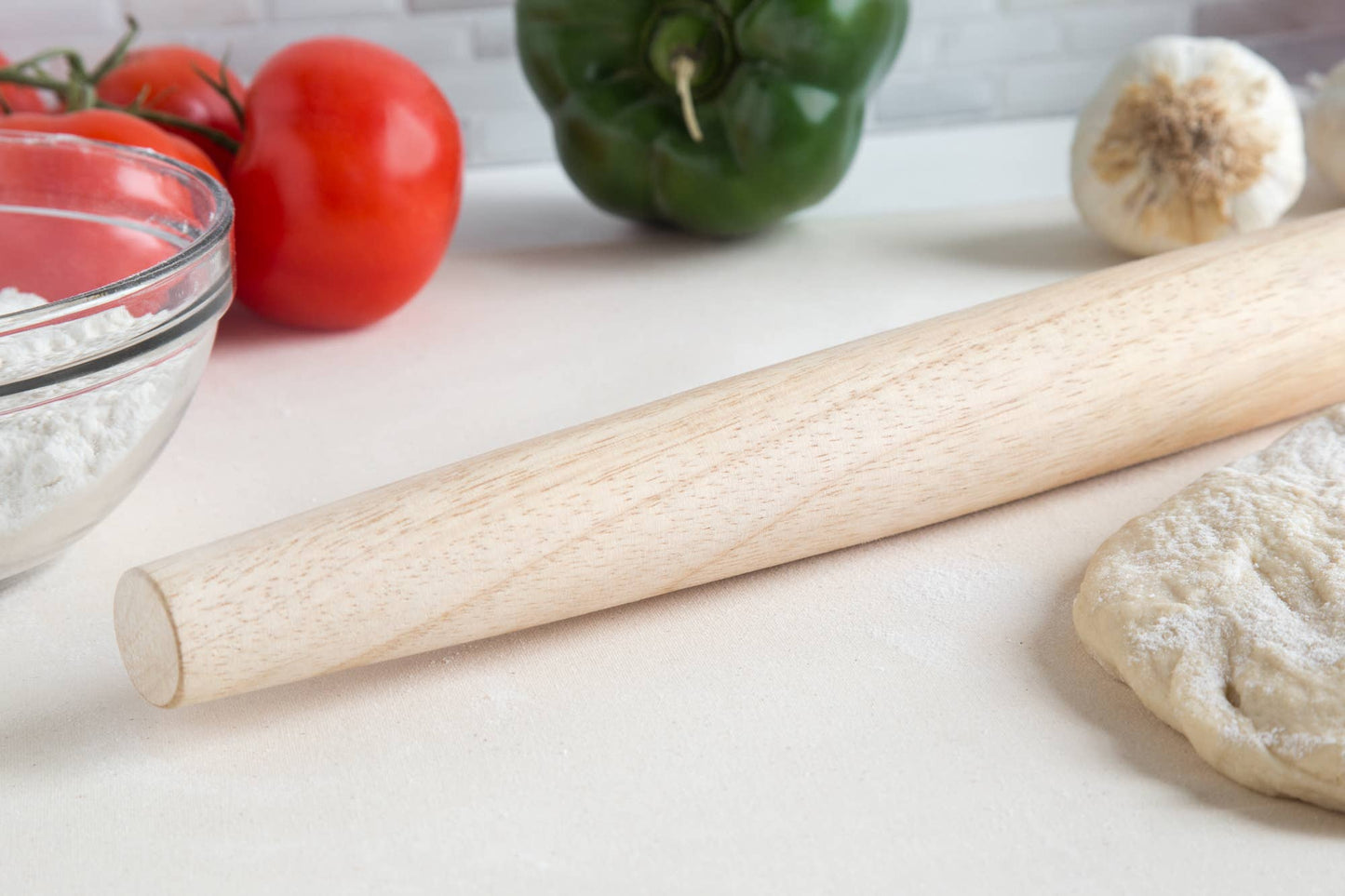Fox Run Straight Rolling Pin with Tapered Ends, Wood- 20"