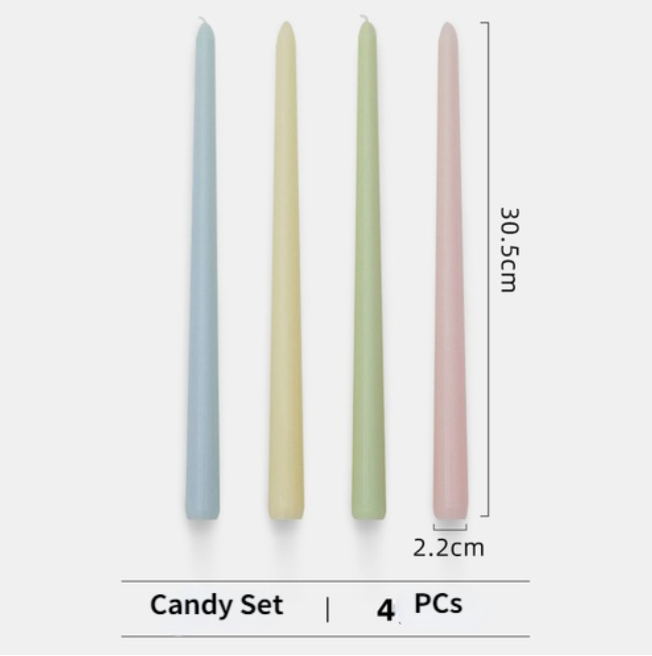 4pcs Unscented Taper Candles Set