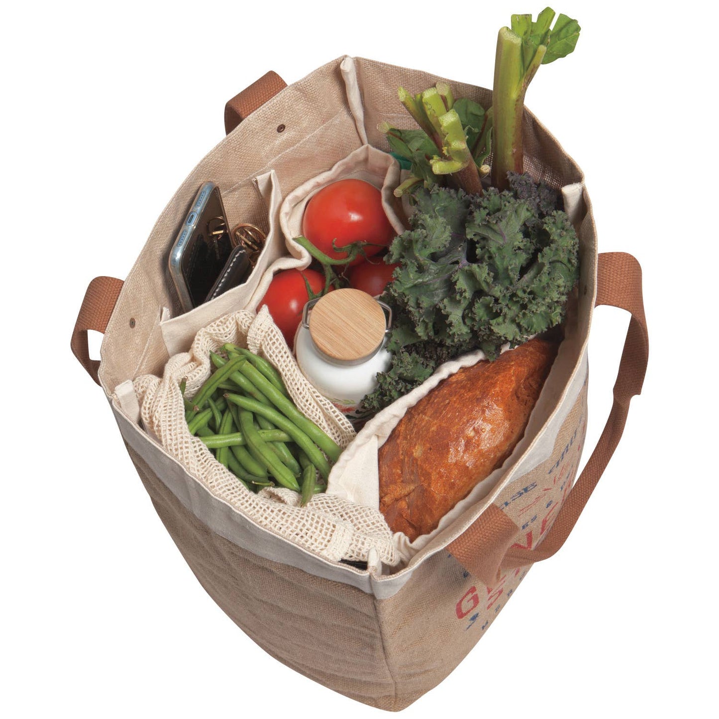 Shop Local Large Burlap Shopping Bag