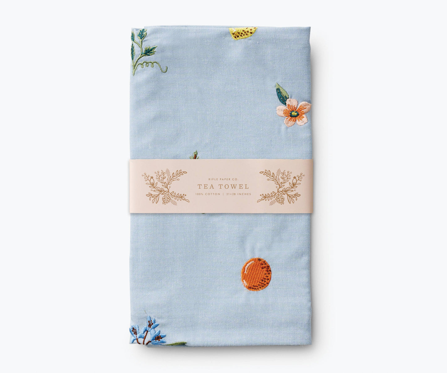 Rifle Paper Co. Fruit Stand Embroidered Tea Towel