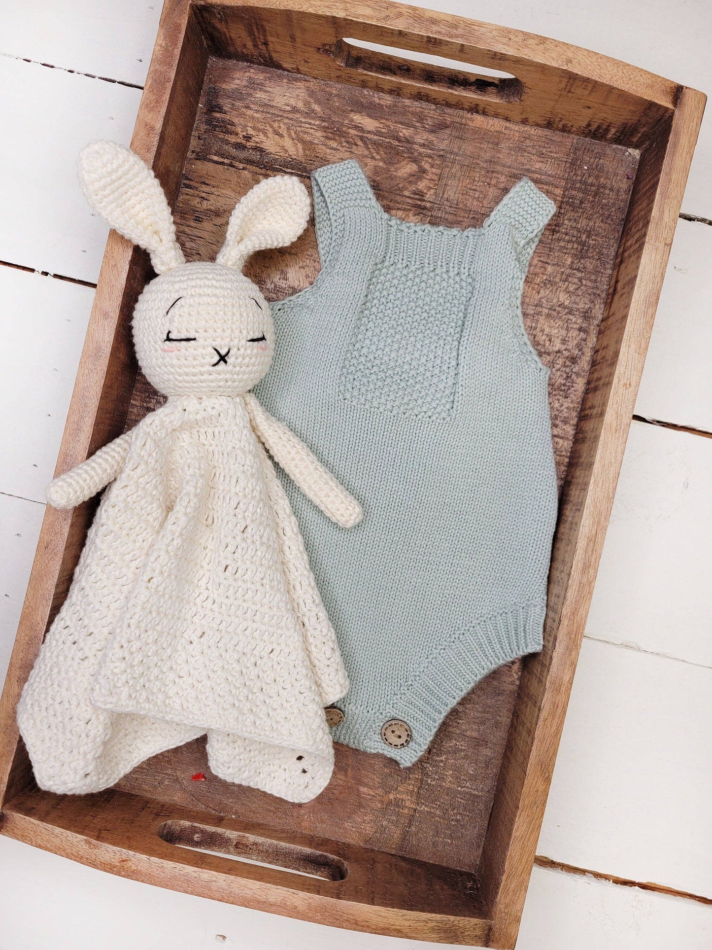 Olive and Cradle Crochet Bunny Blanket- Cream