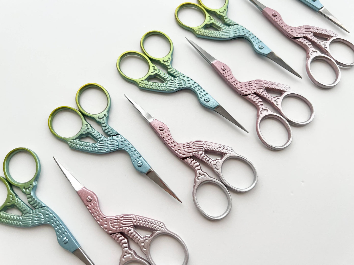 Stork Embroidery Scissors- Pink Shell
