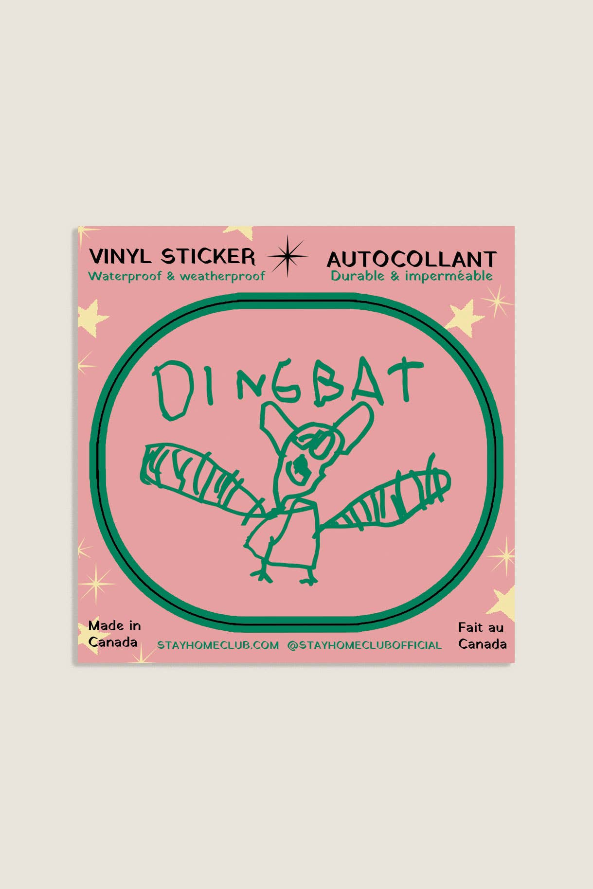 Stay Home Club Dingbat Vinyl Sticker