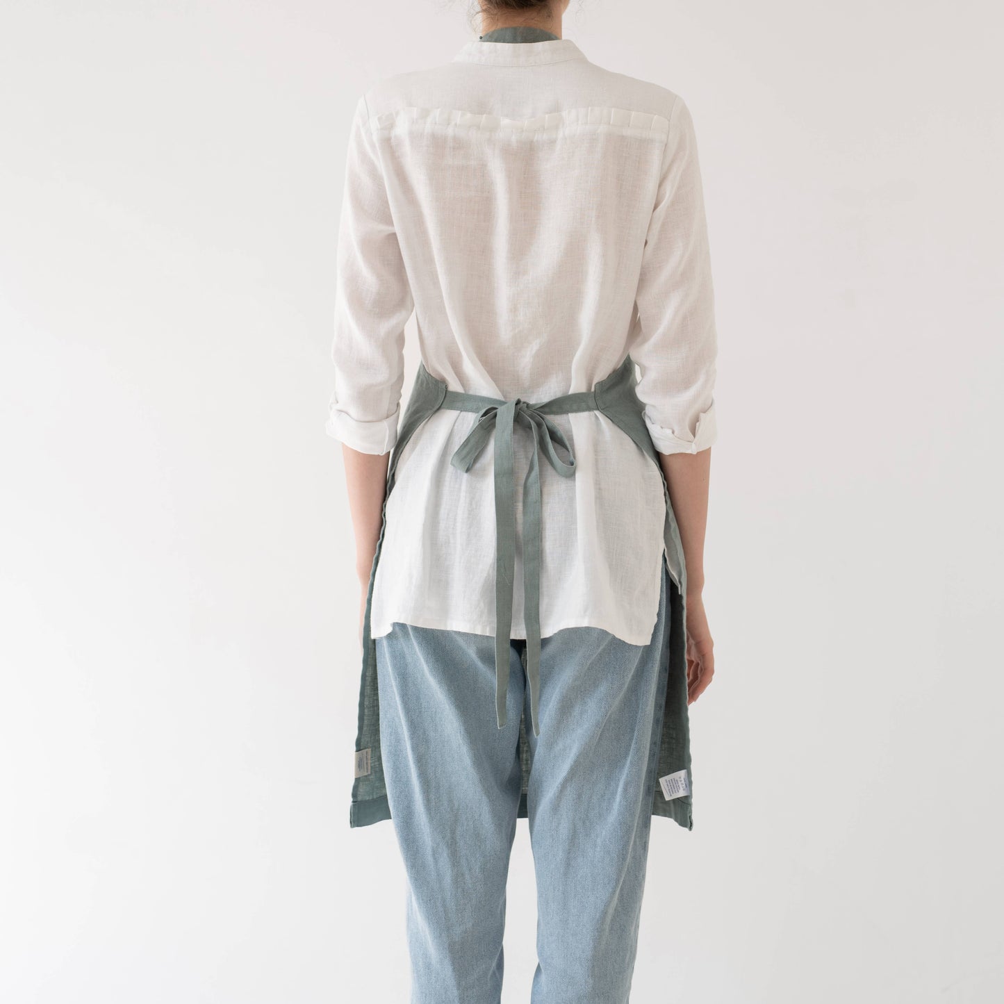 Linen Daily Apron- Green Milieu