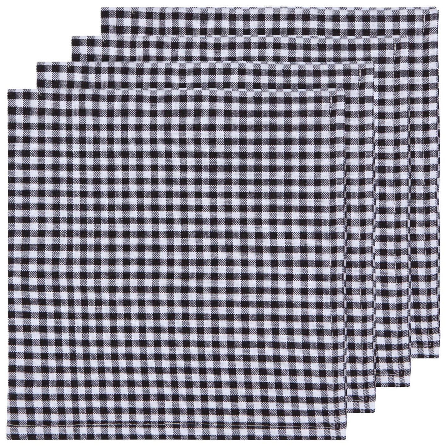 Recycled Cotton 2nd Spin Black Gingham Napkins Set of 4