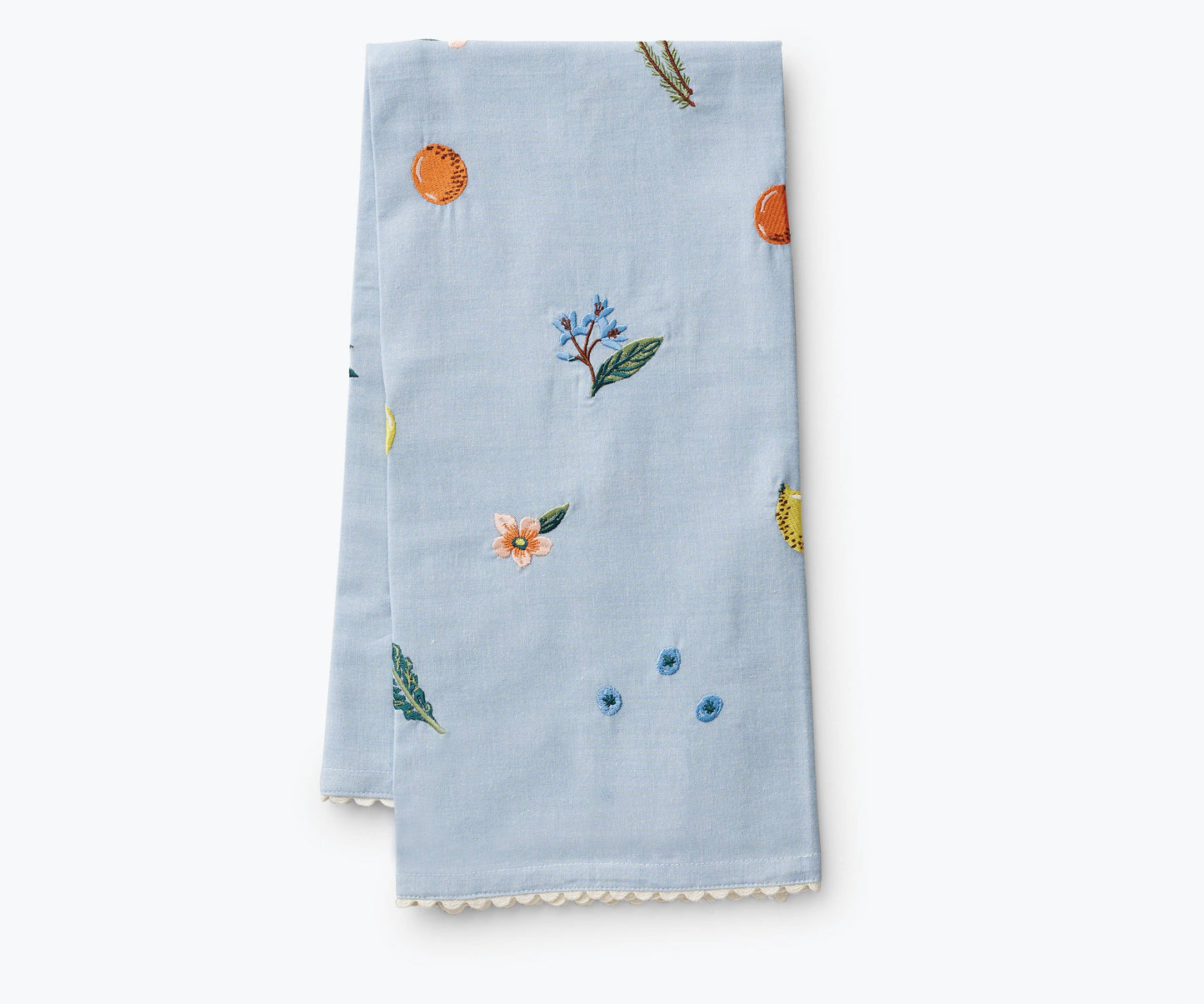 Rifle Paper Co. Fruit Stand Embroidered Tea Towel