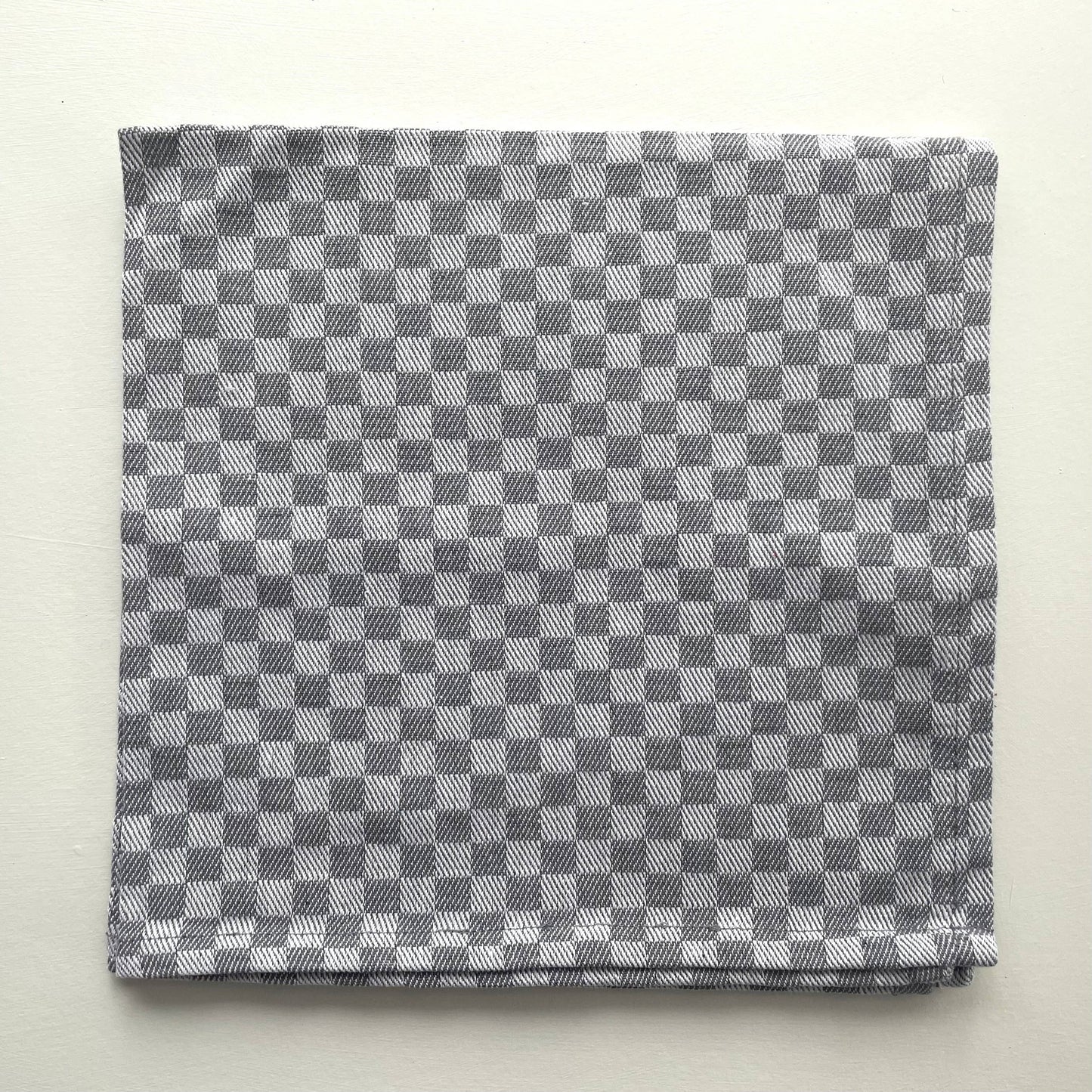 20 inch square grey check 100% cotton napkins - set of 4