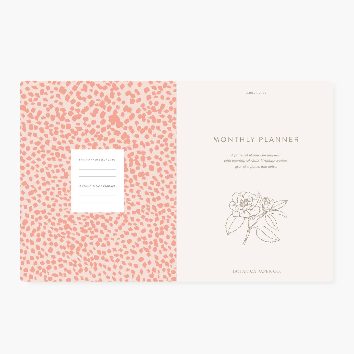 CAMELLIA | UNDATED MONTHLY PLANNER