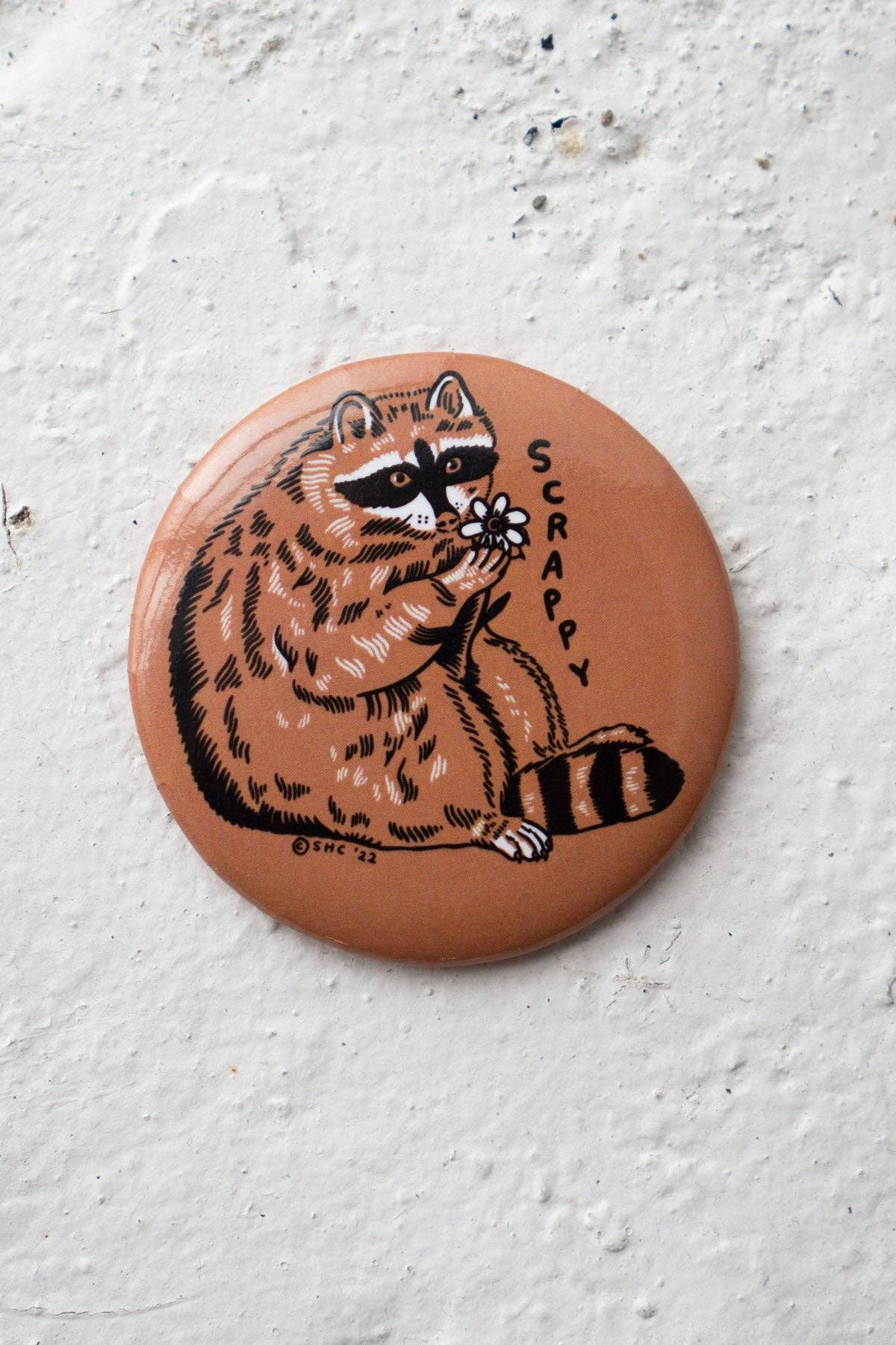 Stay Home Club Scrappy Raccoon Magnet