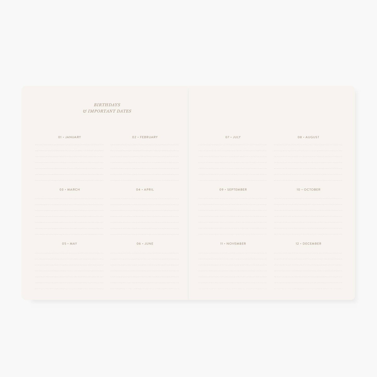 CAMELLIA | UNDATED MONTHLY PLANNER