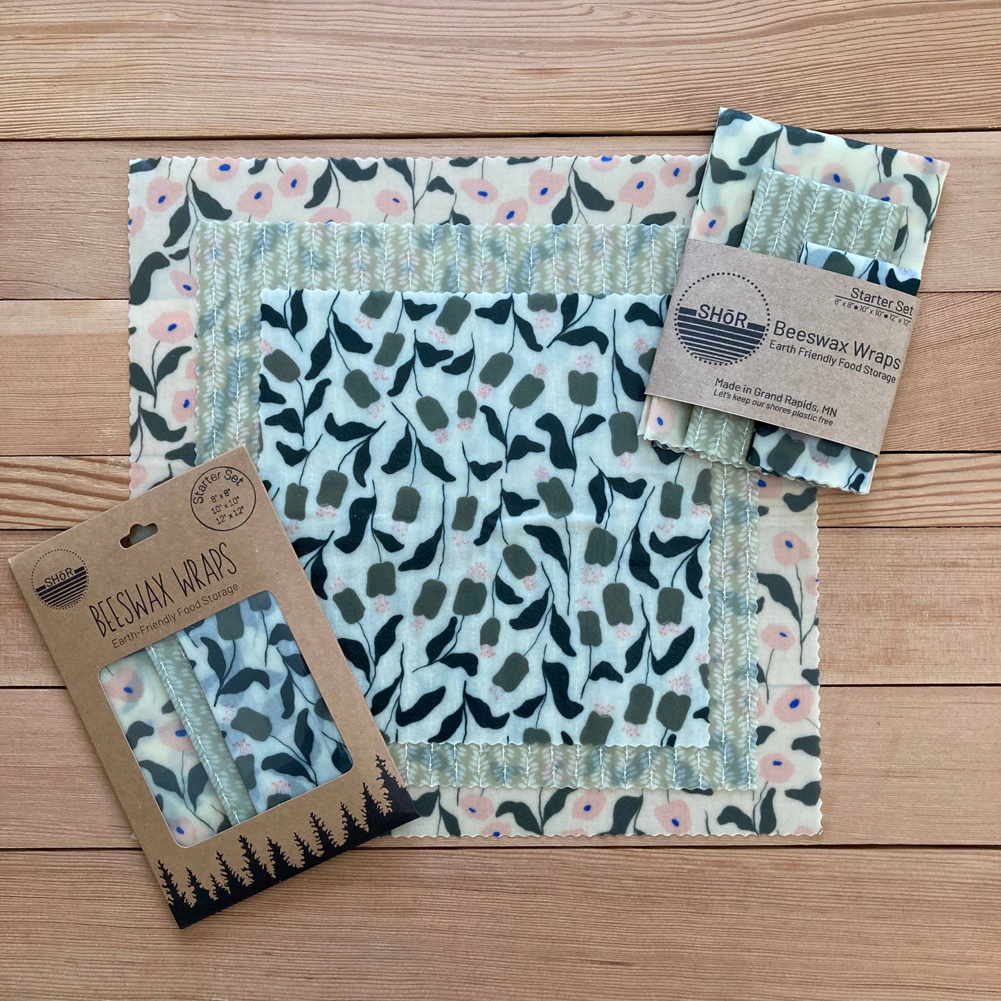 Beeswax Wrap Starter Set - Mountain Vines