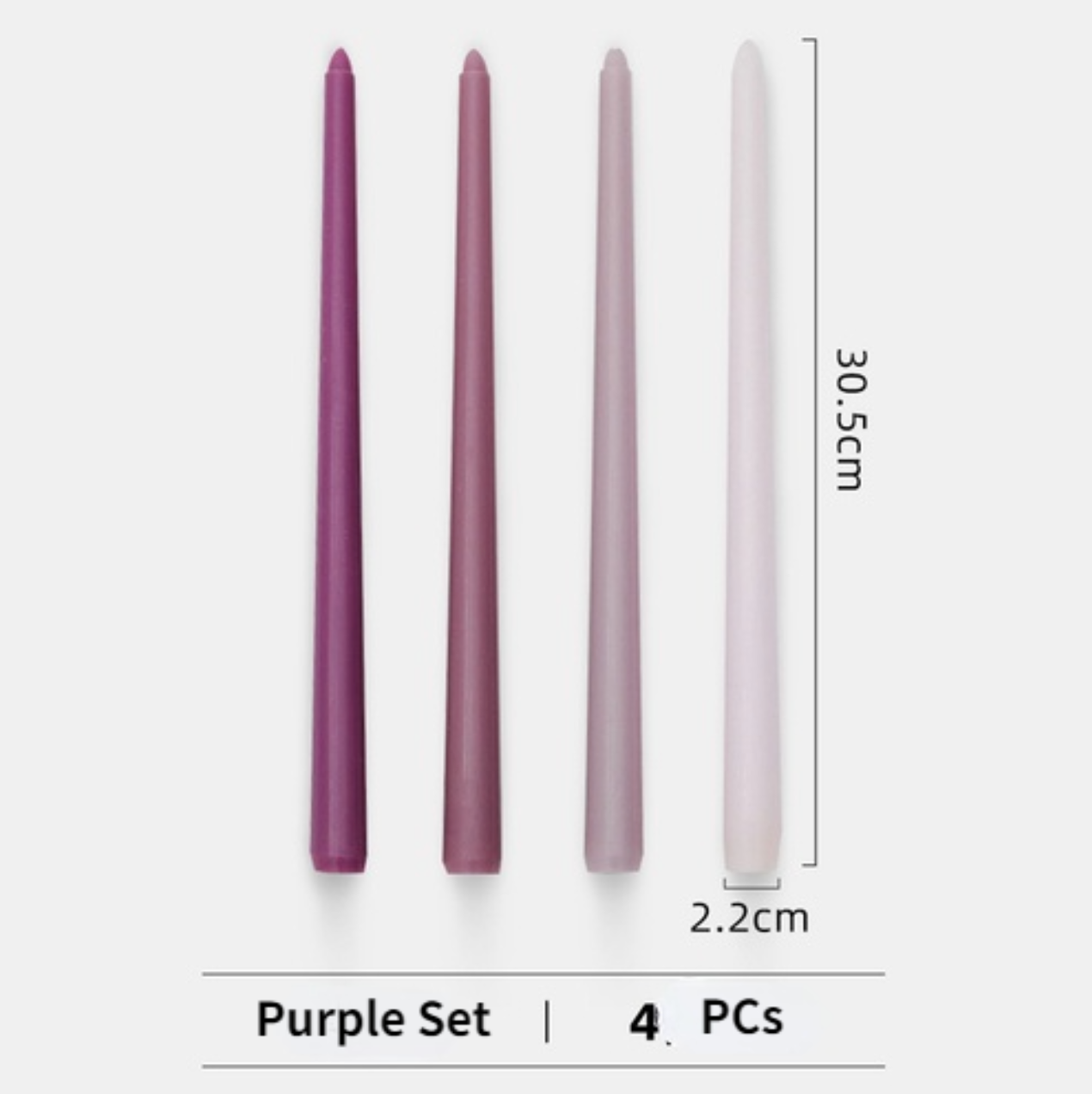 4pcs Unscented Taper Candles Set