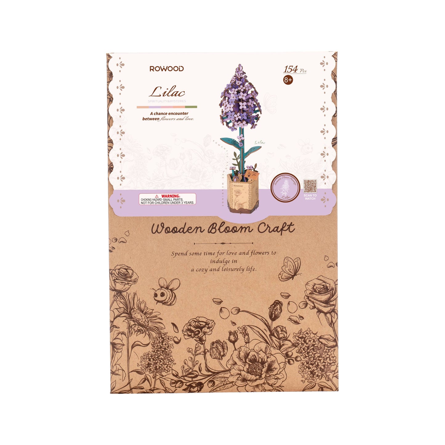 3D Wooden Flower Puzzle: Lilac