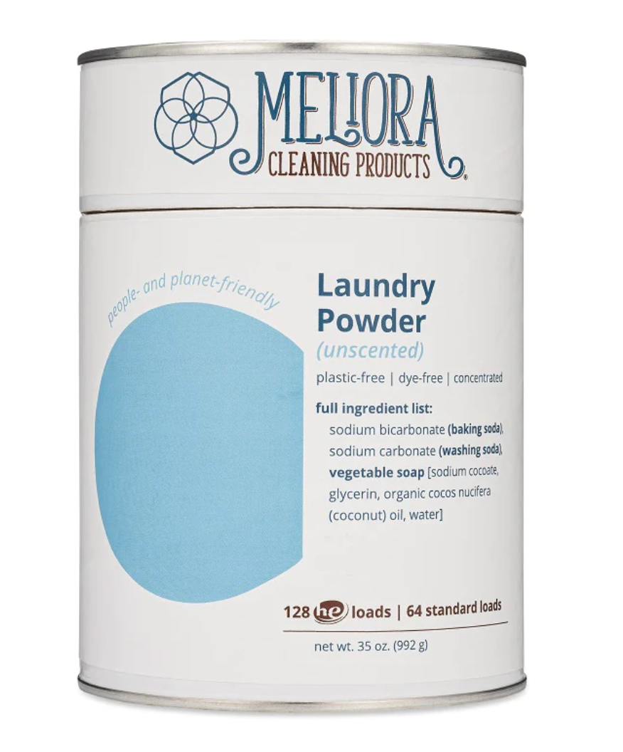 Meliora Laundry Powder Detergent - 128 HE (64 Standard) Loads - Plastic-Free