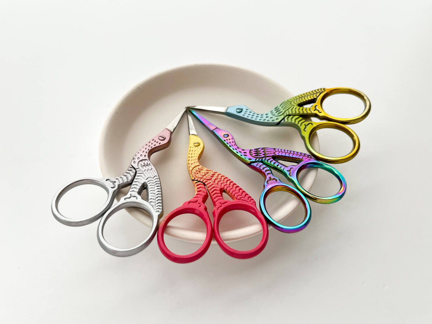 Stork Embroidery Scissors- Pink Shell