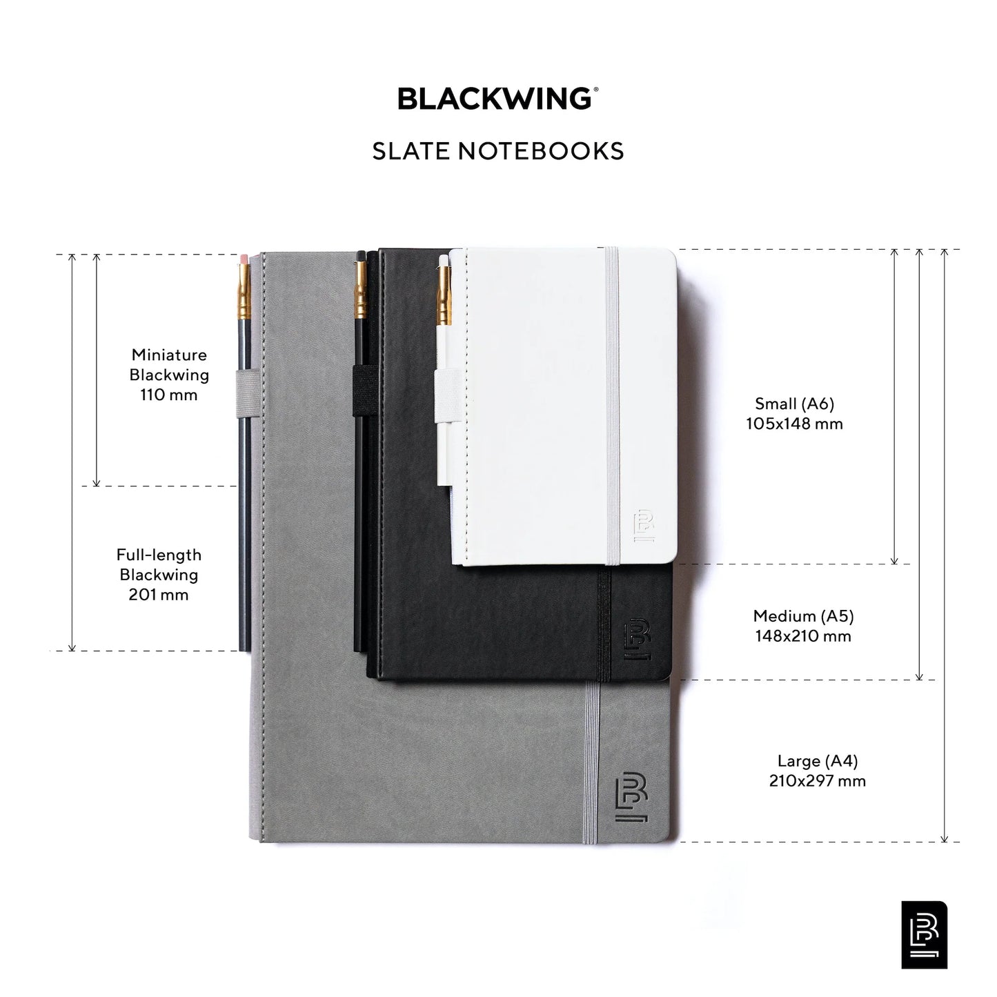 Blackwing Small Slate Notebook Dot Grid- Black/Blank