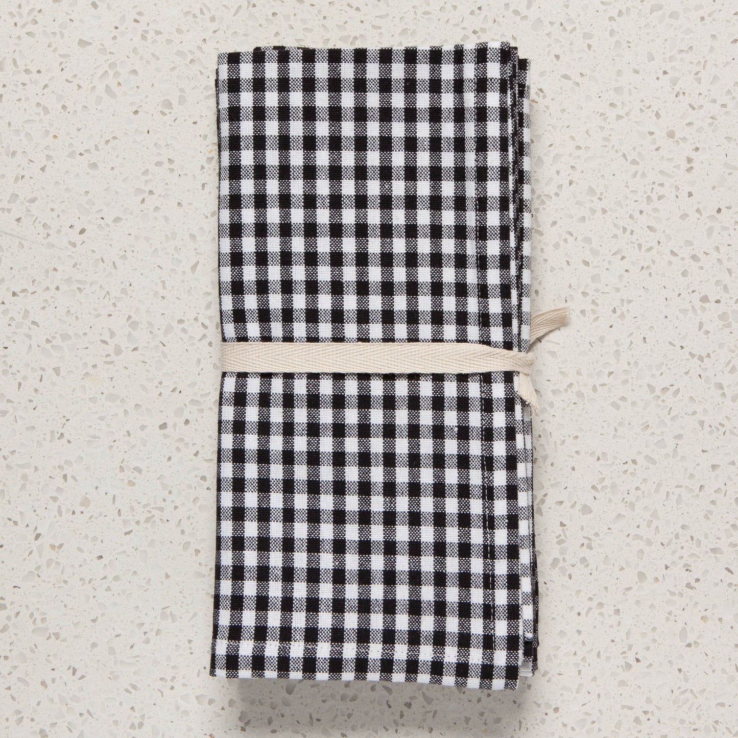 Recycled Cotton 2nd Spin Black Gingham Napkins Set of 4
