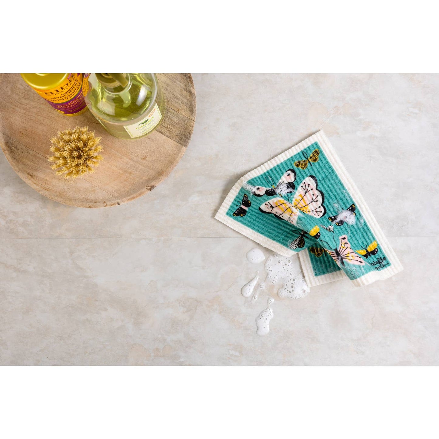 Swedish Sponge Reusable Dishcloth Butterflies