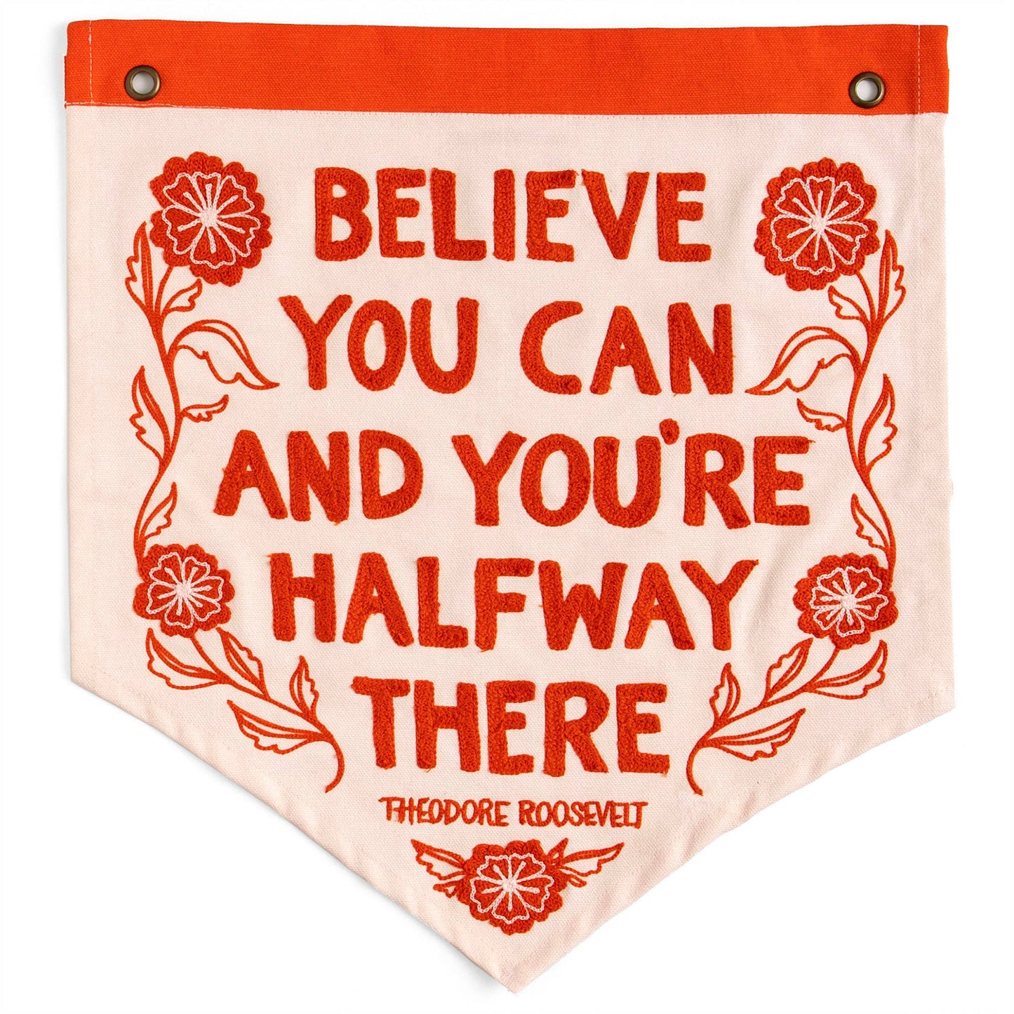 Believe You Can Embroidered Canvas Banner