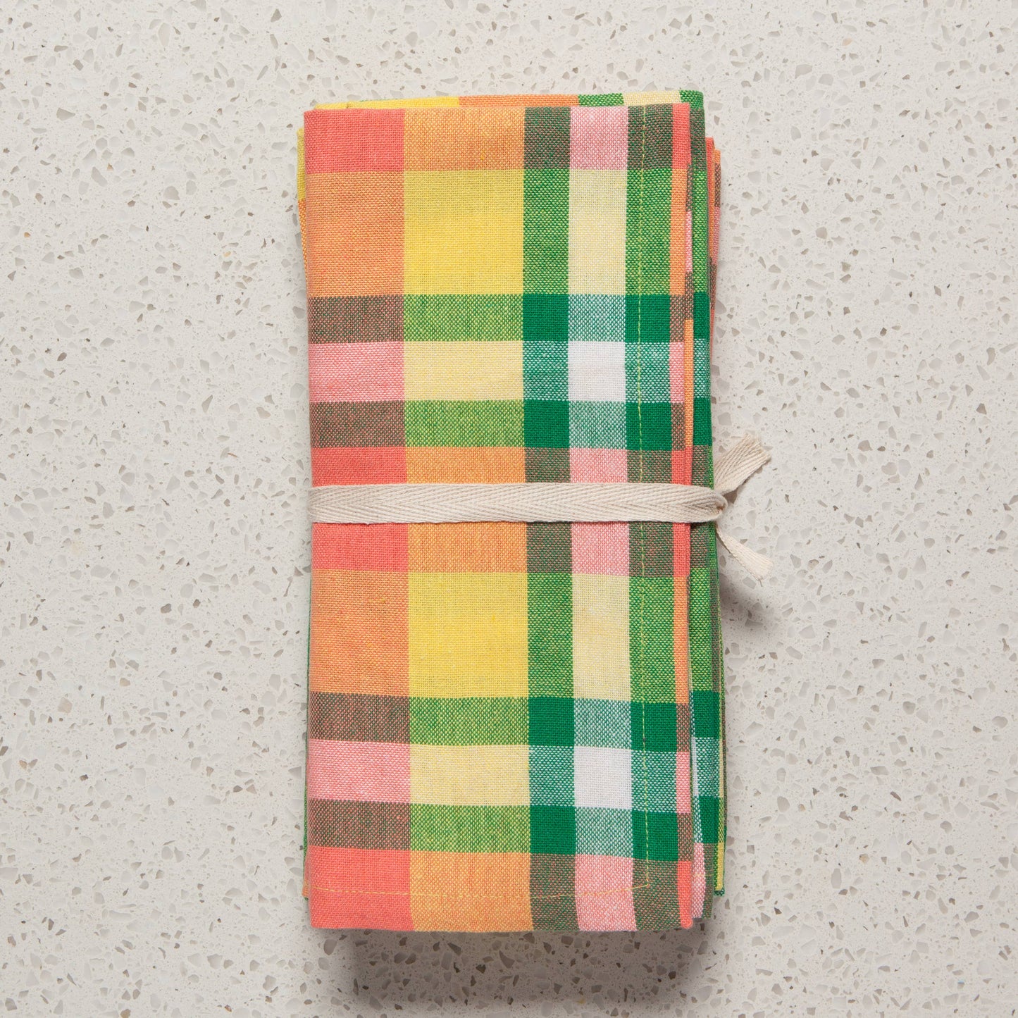 Recycled Cotton 2nd Spin Plaid Meadow Napkins Set of 4