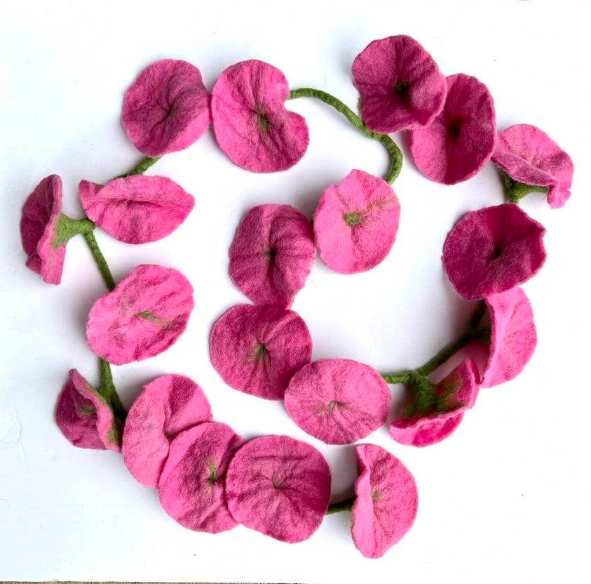 Garland - Felt Flower Vine - Pink