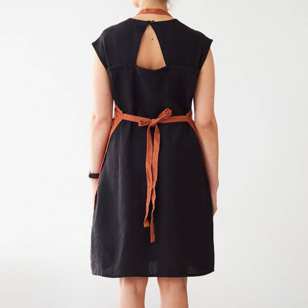 Linen Daily Apron- Baked Clay