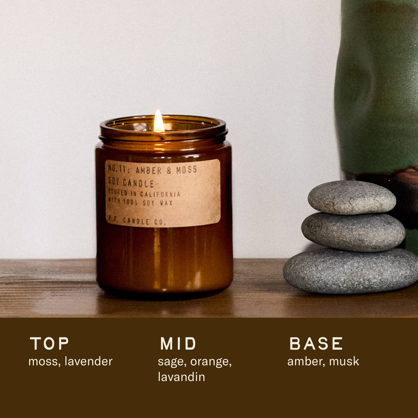 P.F. Candle Co. Amber & Moss - 7.2 oz Standard Soy Candle