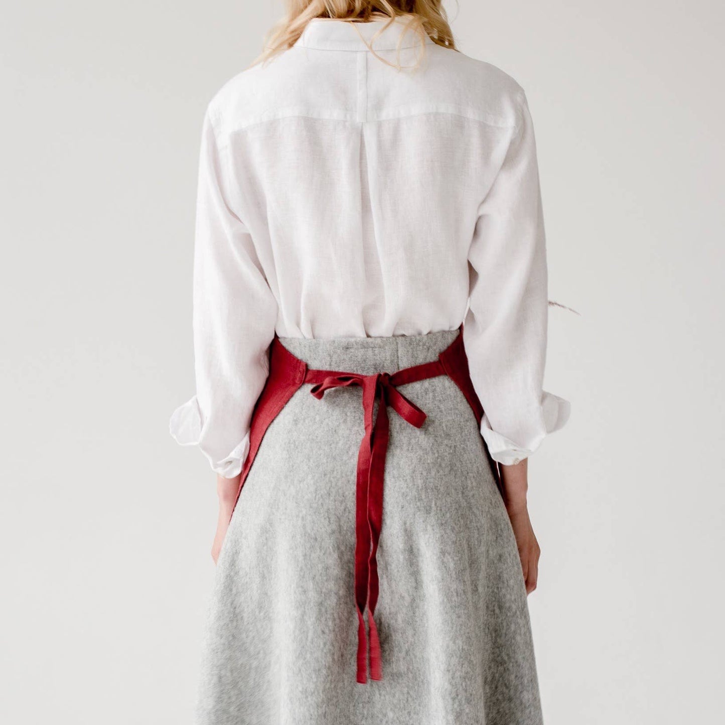 Linen Daily Apron- Red Pear