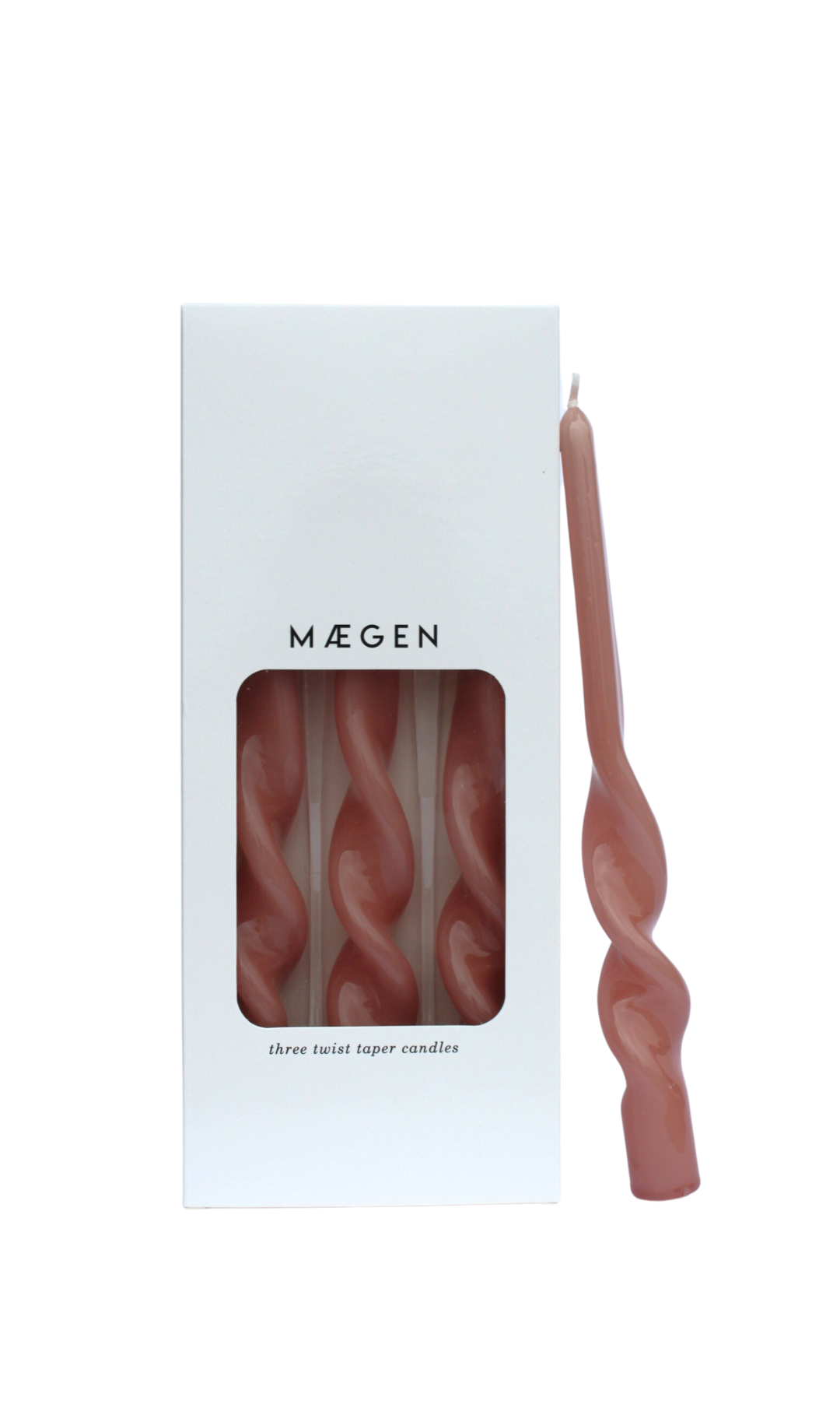 MÆGEN Twist Taper Candles - 3 Pack - Plaster Pink