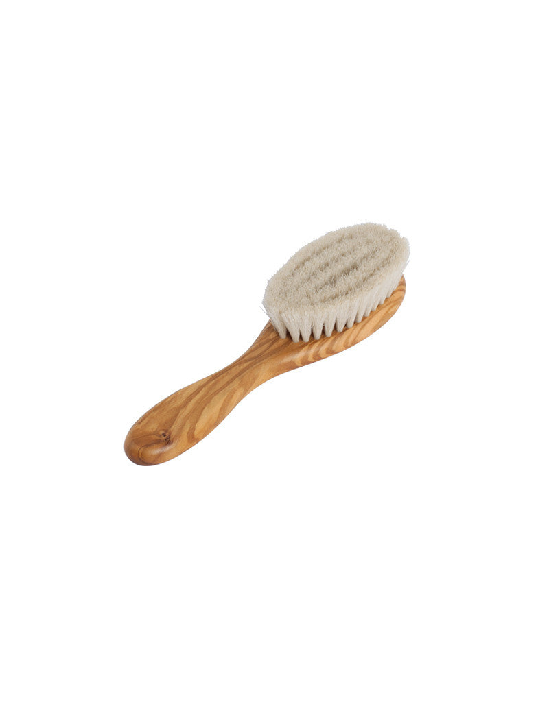 Baby Hair Brushes, Goat Hair, Olive Wood