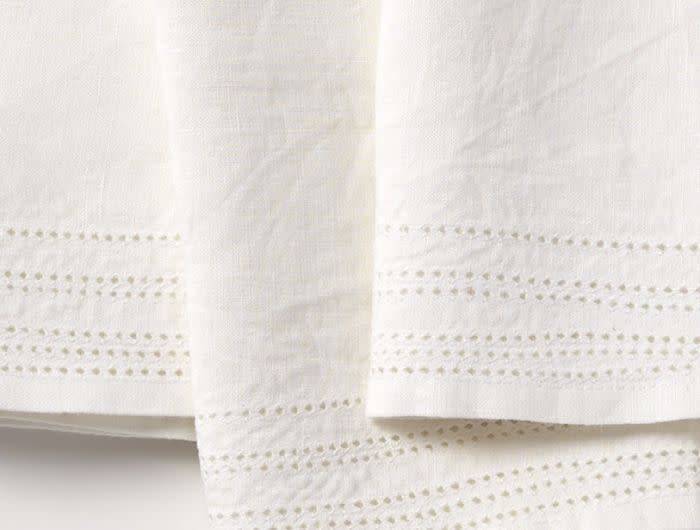 Linen Eyelet Napkins, 20" x 20" - Alpine White