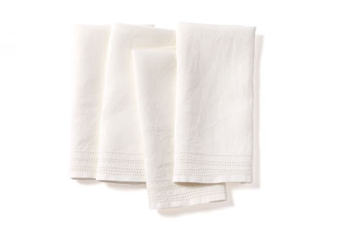 Linen Eyelet Napkins, 20" x 20" - Alpine White