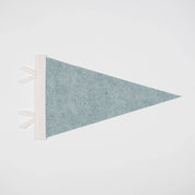 Dusty blue heathered pennant to hang on the wall.
