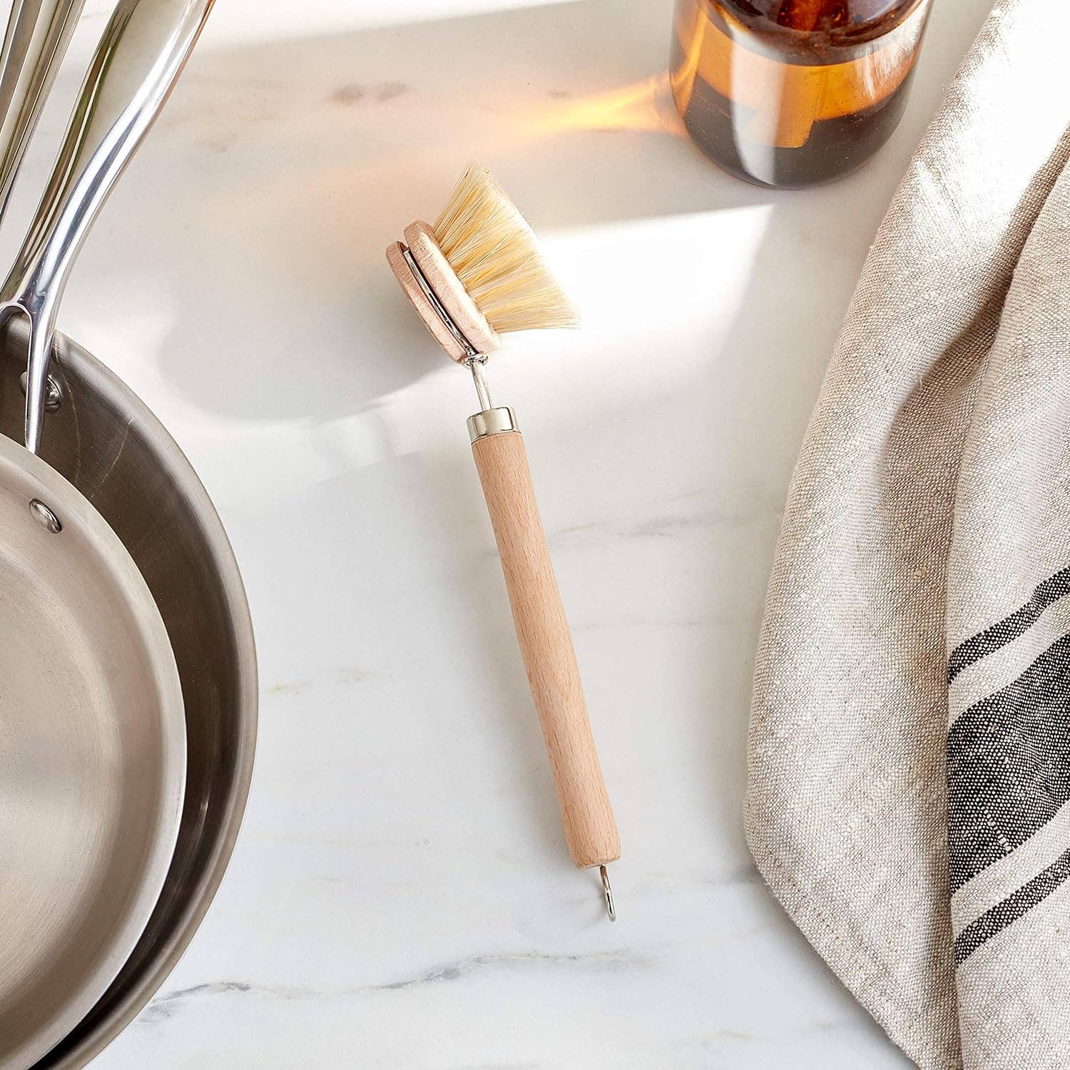 Fox Run Natural Dish Brush, Tampico Fiber Bristles, 9"