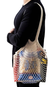 KITCHEN BASICS Mesh Shopping Bag Natural 14x24" Cotton