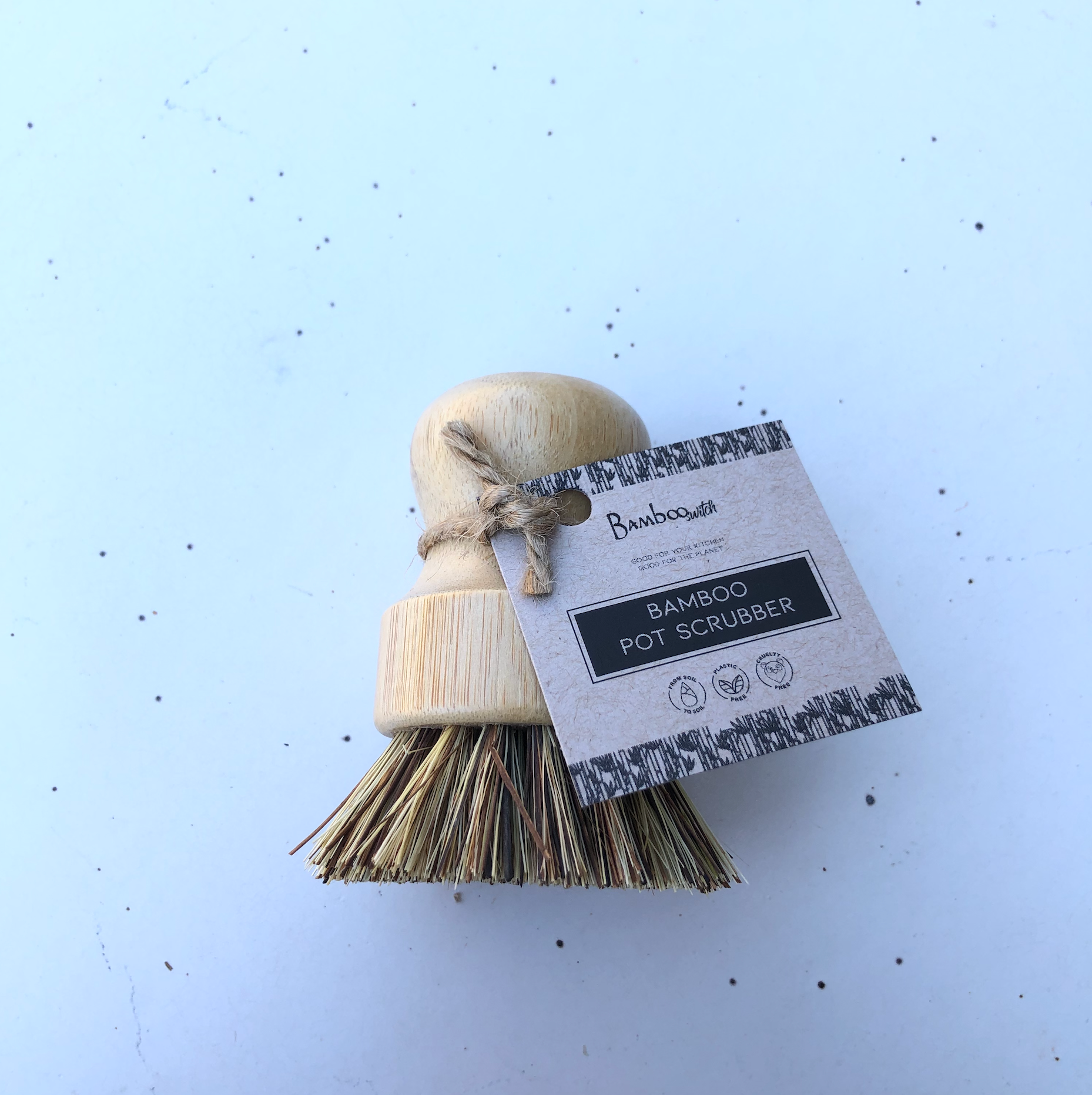 Bamboo Coconut Bristle Pot Scrubber