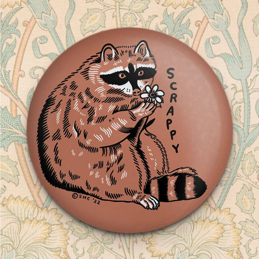 Stay Home Club Scrappy Raccoon Magnet