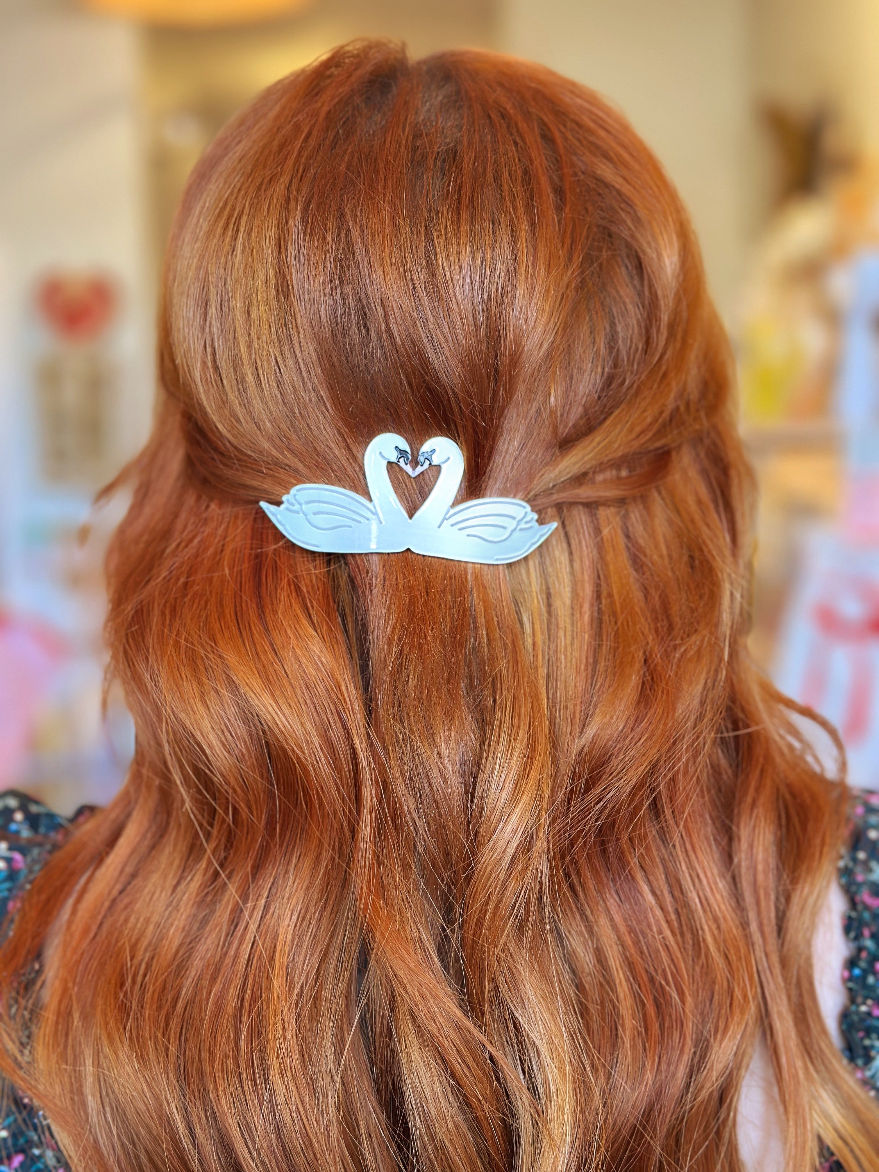 Swan Kiss Barrette