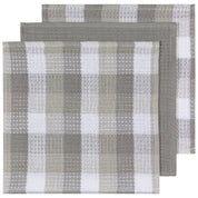 Check London Gray Waffle Dishcloths Set of 3