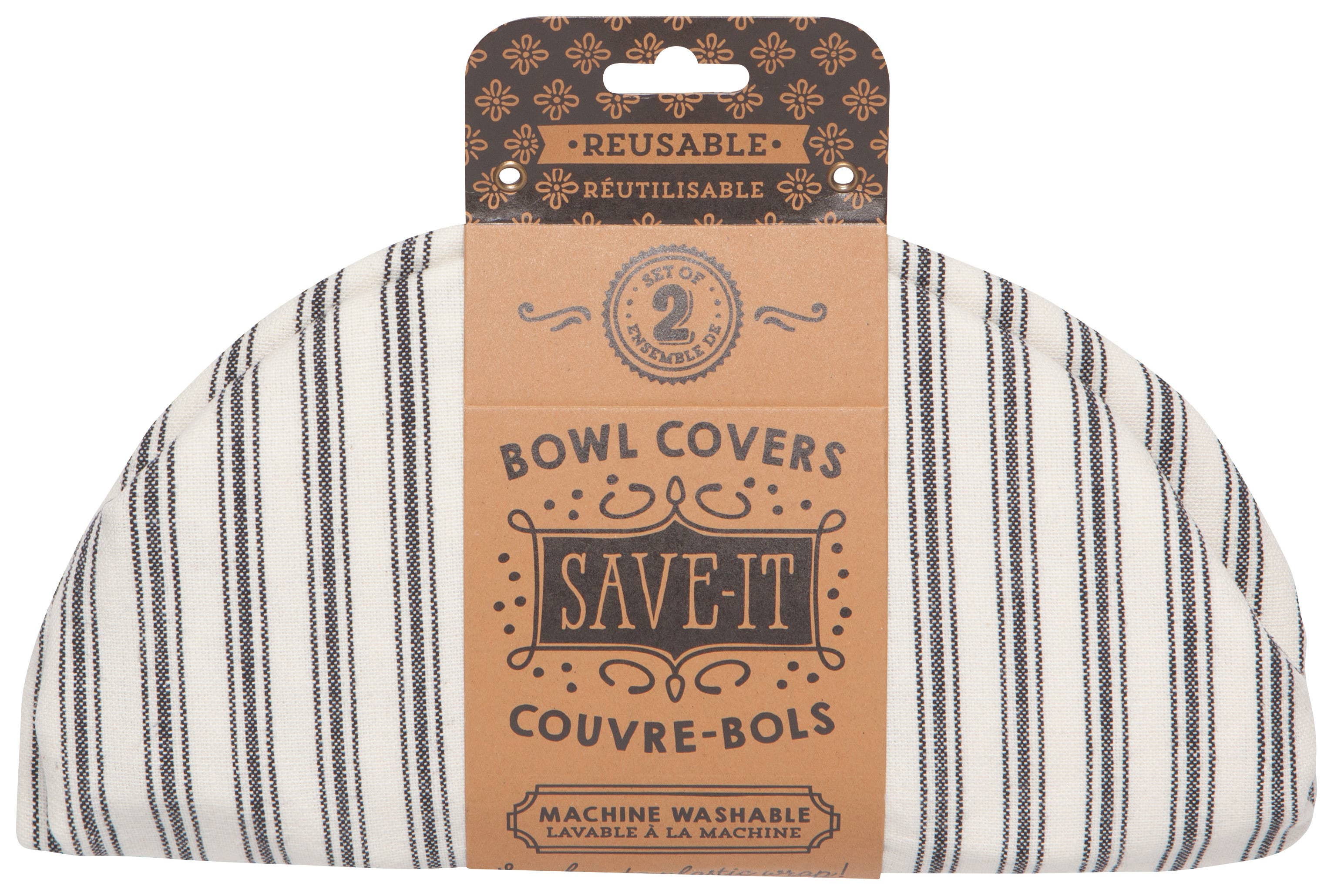 Ticking Stripe Bowl Covers Set of 2