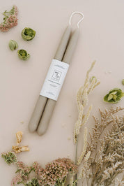 Clay | Dipped Beeswax Taper Candles | All Natural