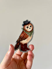 Howdy Owl Cowboy Character Vinyl Sticker