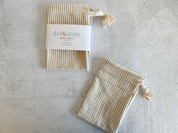 Honey Stripe Linen Bread Bags, set of two