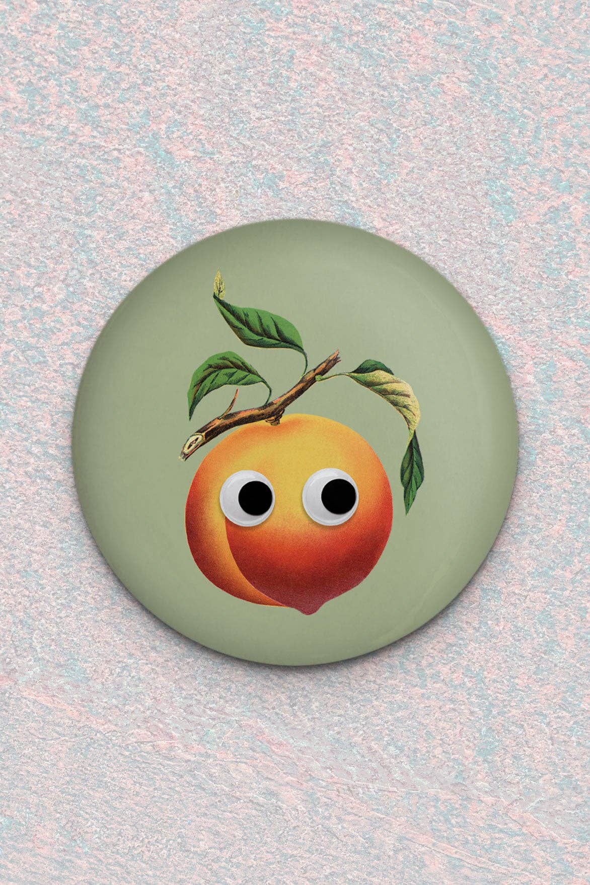 Stay Home Club Googly Peach Magnet