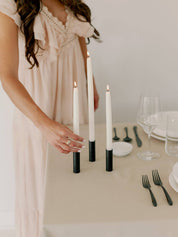 Natural White | Dipped Beeswax Taper Candles | All Natural