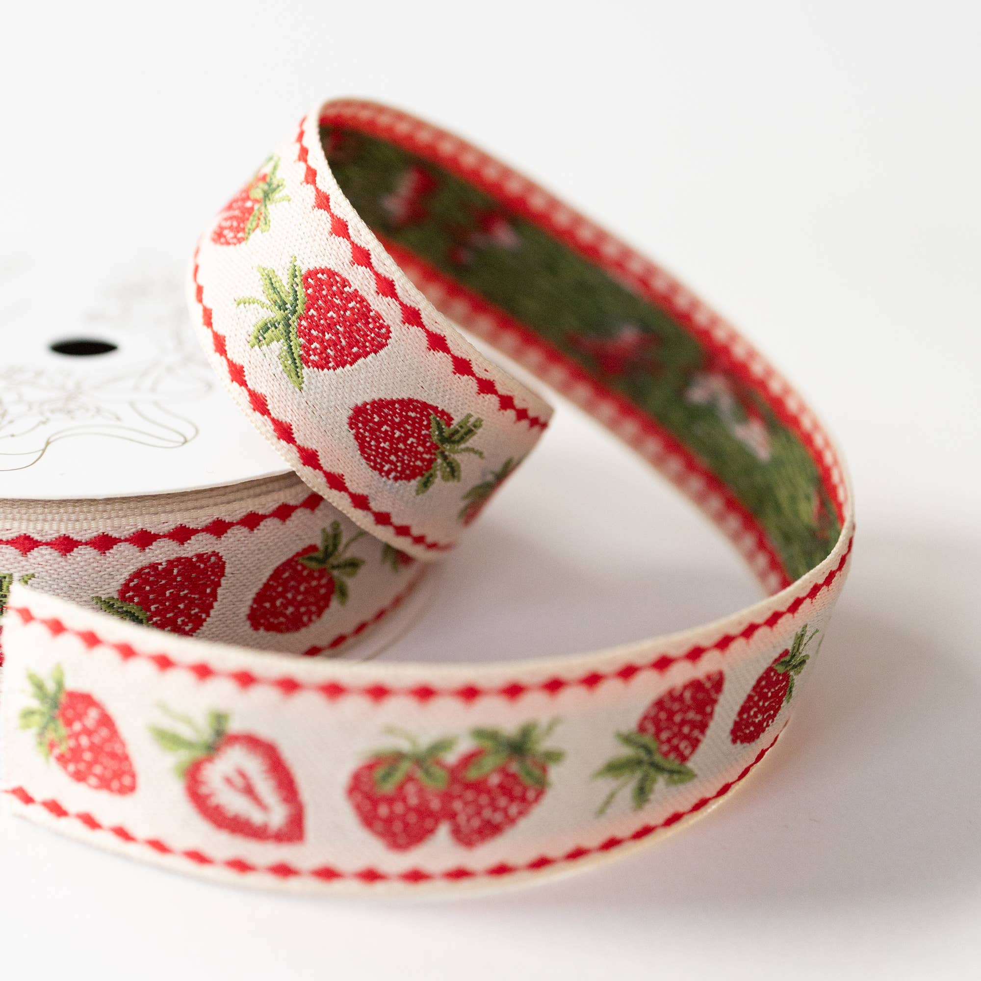 Strawberry Embroidered Ribbon