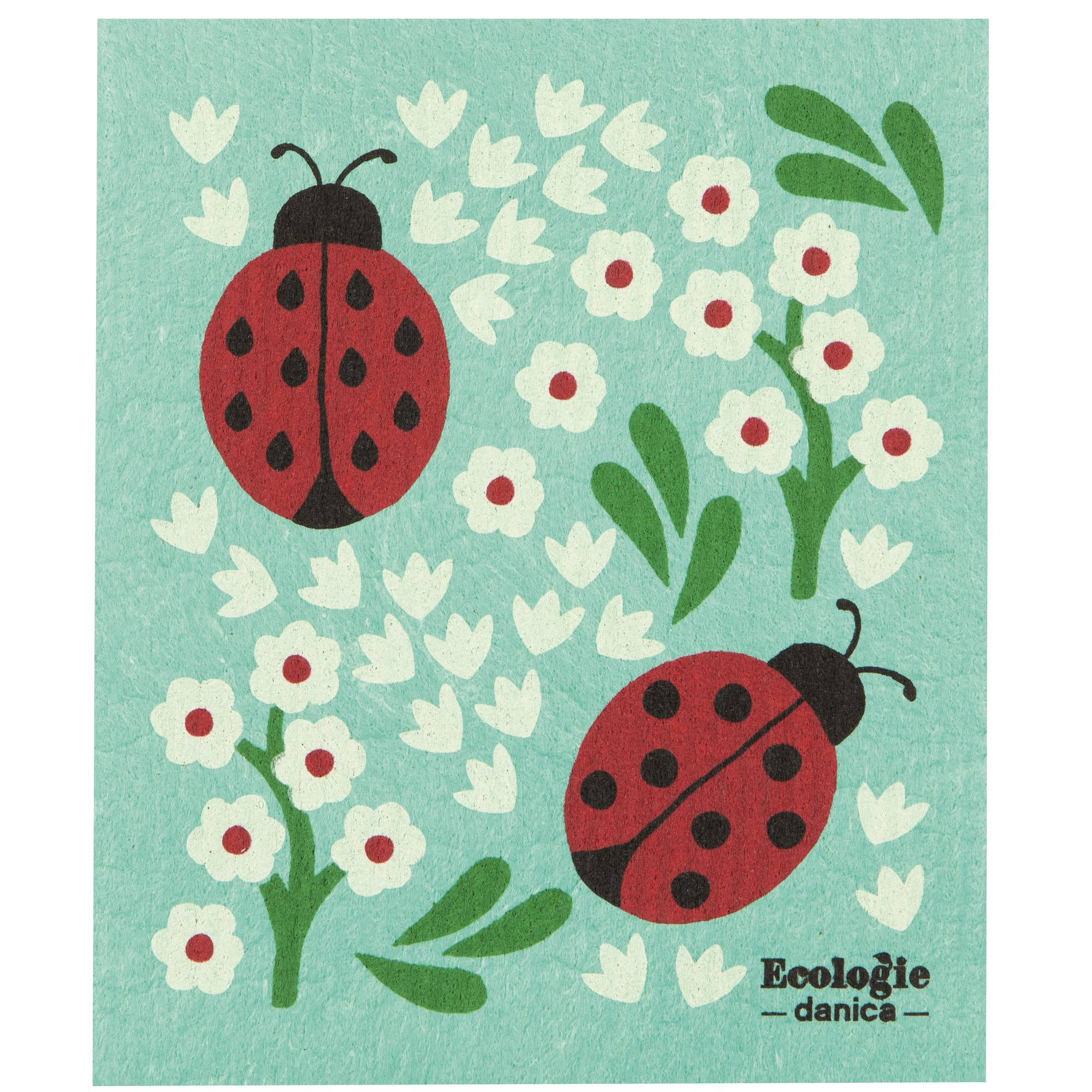 Ladybugs Swedish Dishcloth