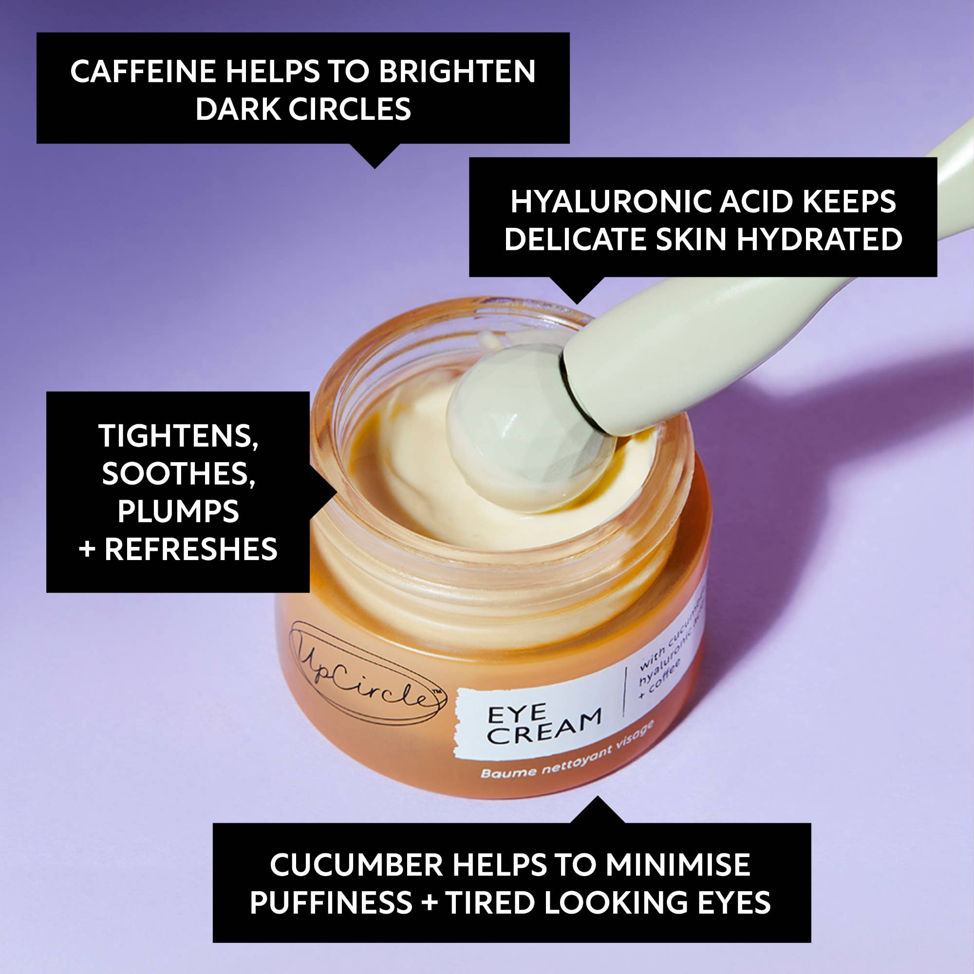 Vegan Hydrating Eye Cream with Hyaluronic Acid + Coffee Oil