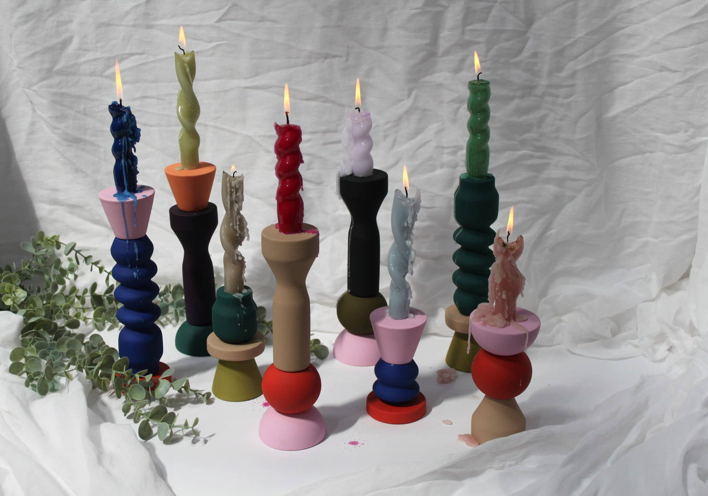 Maegen Stacks – Tomato Tall Candlestick Holder